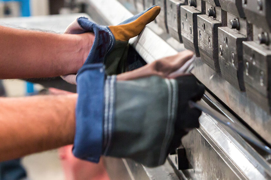 An Aerospace manufacturing punch machine operated by a Superior Skilled Trades staffing employee.