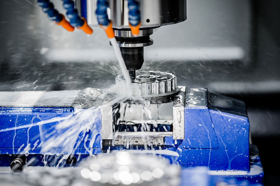 An aerospace manufacturing milling machine operated by a Superior Skilled Trades staffing company employee.