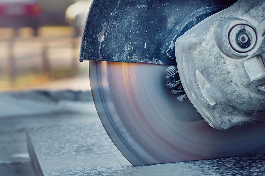 A Civil Construction cutting tool from Superior Skilled Trades cutting concrete.