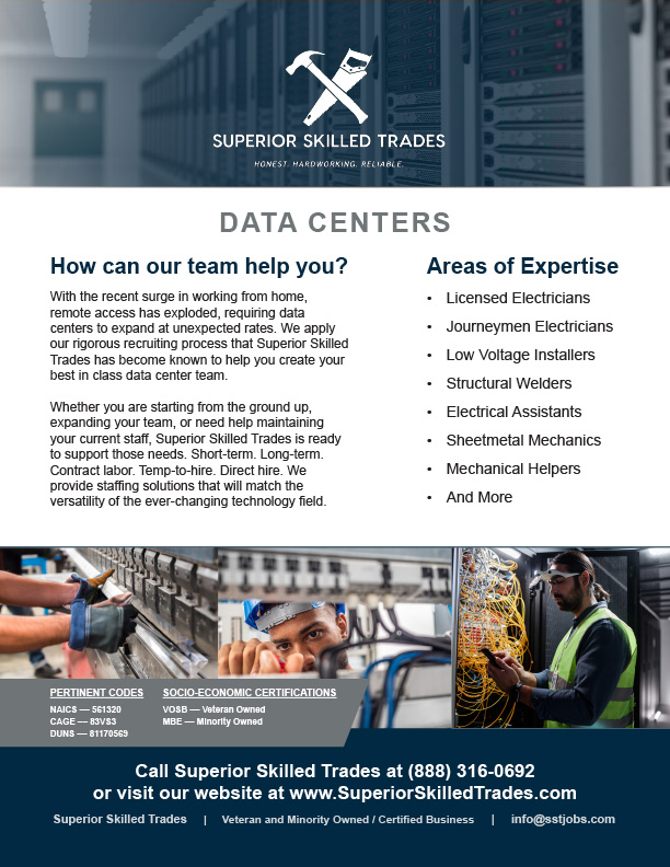 Superior Skilled Trades Datacenter Service Flyer